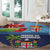 Fiji Marau na Kerisimasi Round Carpet Christmas Collared Lory - Fiji Emblems and Xmas Palm Tree Tapa Art Pattern