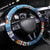 Fiji Marau na Kerisimasi Steering Wheel Cover Christmas Collared Lory - Fiji Emblems and Xmas Palm Tree Tapa Art Pattern