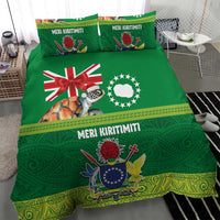 Cook Islands Meri Kiritimiti Bedding Set Christmas Turtle - Cooks Islands Emblems and Polynesian Art Pattern
