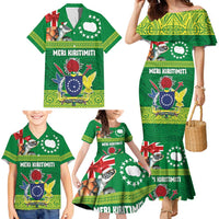Cook Islands Meri Kiritimiti Family Matching Mermaid Dress and Hawaiian Shirt Christmas Turtle - Cooks Islands Emblems and Polynesian Art Pattern LT03 - Polynesian Pride