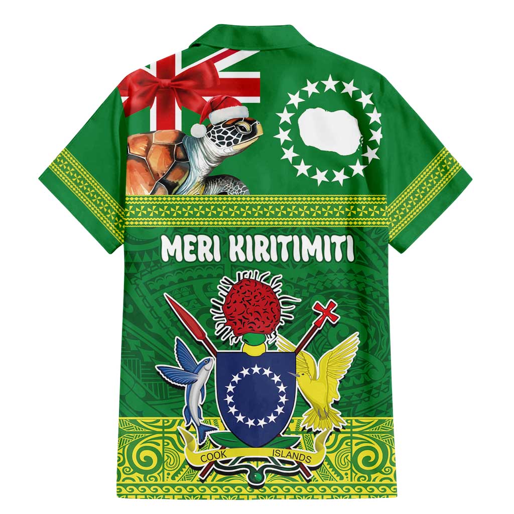 Cook Islands Meri Kiritimiti Family Matching Mermaid Dress and Hawaiian Shirt Christmas Turtle - Cooks Islands Emblems and Polynesian Art Pattern LT03 - Polynesian Pride