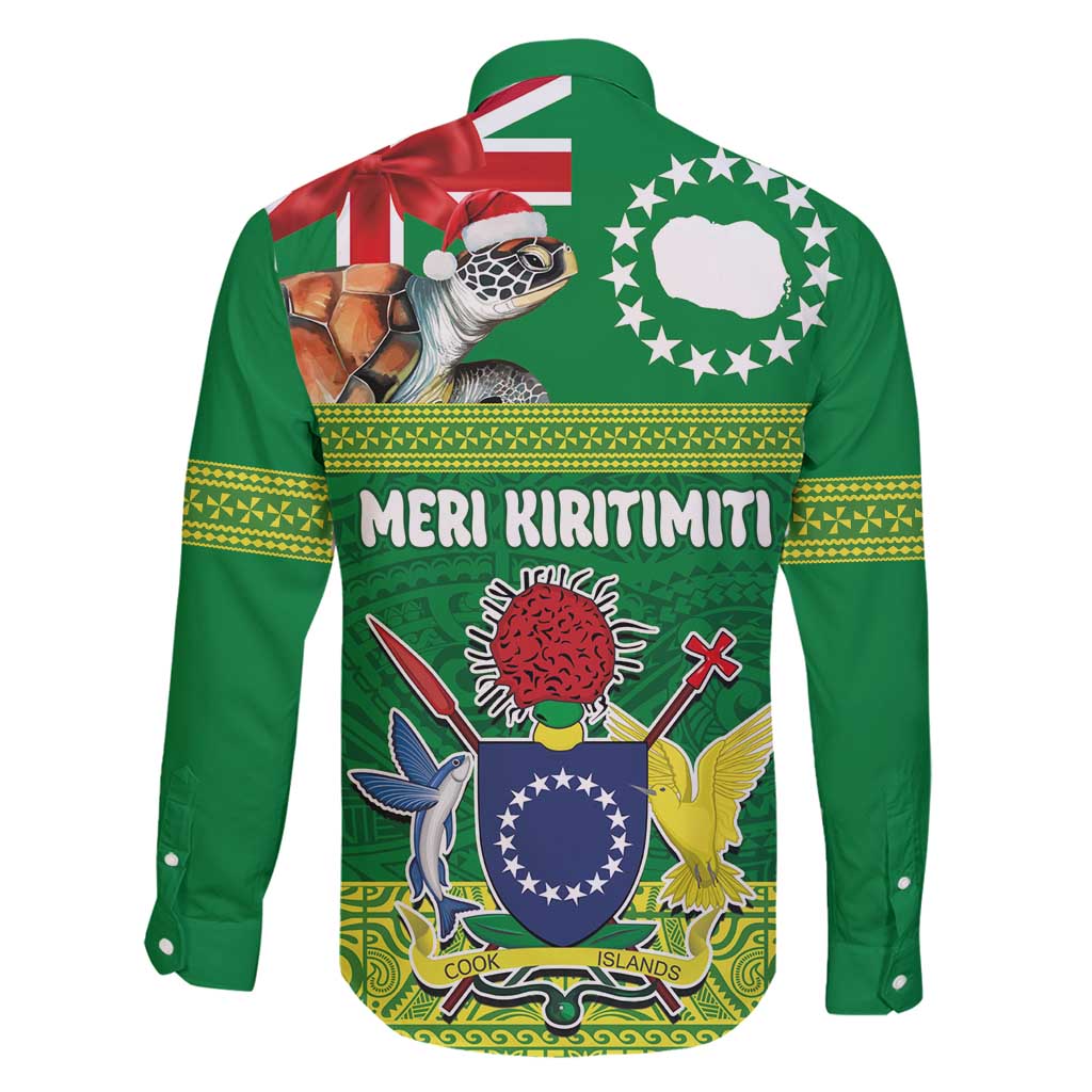 Cook Islands Meri Kiritimiti Family Matching Mermaid Dress and Hawaiian Shirt Christmas Turtle - Cooks Islands Emblems and Polynesian Art Pattern LT03 - Polynesian Pride