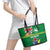 Cook Islands Meri Kiritimiti Leather Tote Bag Christmas Turtle - Cooks Islands Emblems and Polynesian Art Pattern