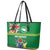 Cook Islands Meri Kiritimiti Leather Tote Bag Christmas Turtle - Cooks Islands Emblems and Polynesian Art Pattern