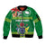 Cook Islands Meri Kiritimiti Sleeve Zip Bomber Jacket Christmas Turtle - Cooks Islands Emblems and Polynesian Art Pattern