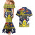 Niue Monuina e Kilisimasi Couples Matching Mermaid Dress and Hawaiian Shirt Christmas Uga - Niue Map and Emblem with Hiapo Art Pattern