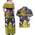 Niue Monuina e Kilisimasi Couples Matching Off Shoulder Maxi Dress and Hawaiian Shirt Christmas Uga - Niue Map and Emblem with Hiapo Art Pattern