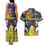 Niue Monuina e Kilisimasi Couples Matching Tank Maxi Dress and Hawaiian Shirt Christmas Uga - Niue Map and Emblem with Hiapo Art Pattern