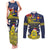 Niue Monuina e Kilisimasi Couples Matching Tank Maxi Dress and Long Sleeve Button Shirt Christmas Uga - Niue Map and Emblem with Hiapo Art Pattern