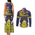 Niue Monuina e Kilisimasi Couples Matching Tank Maxi Dress and Long Sleeve Button Shirt Christmas Uga - Niue Map and Emblem with Hiapo Art Pattern