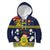 Niue Monuina e Kilisimasi Kid Hoodie Christmas Uga - Niue Map and Emblem with Hiapo Art Pattern