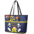 Niue Monuina e Kilisimasi Leather Tote Bag Christmas Uga - Niue Map and Emblem with Hiapo Art Pattern