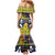 Niue Monuina e Kilisimasi Mermaid Dress Christmas Uga - Niue Map and Emblem with Hiapo Art Pattern