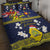 Niue Monuina e Kilisimasi Quilt Bed Set Christmas Uga - Niue Map and Emblem with Hiapo Art Pattern