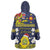 Niue Monuina e Kilisimasi Wearable Blanket Hoodie Christmas Uga - Niue Map and Emblem with Hiapo Art Pattern