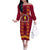 Tonga Beulah College Family Matching Off Shoulder Long Sleeve Dress and Hawaiian Shirt Ngatu and Polynesian Pattern LT03 Mom's Dress Red - Polynesian Pride