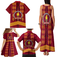 Tonga Beulah College Family Matching Tank Maxi Dress and Hawaiian Shirt Ngatu and Polynesian Pattern LT03 - Polynesian Pride