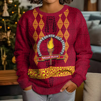 Tonga Beulah College Kid Ugly Christmas Sweater Ngatu and Polynesian Pattern LT03 - Polynesian Pride