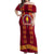 Tonga Beulah College Off Shoulder Maxi Dress Ngatu and Polynesian Pattern LT03 Women Red - Polynesian Pride