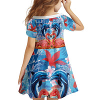Hawaiian Love-Couple Dolphins and Flamingos Family Matching Mermaid Dress and Hawaiian Shirt LT03 - Polynesian Pride
