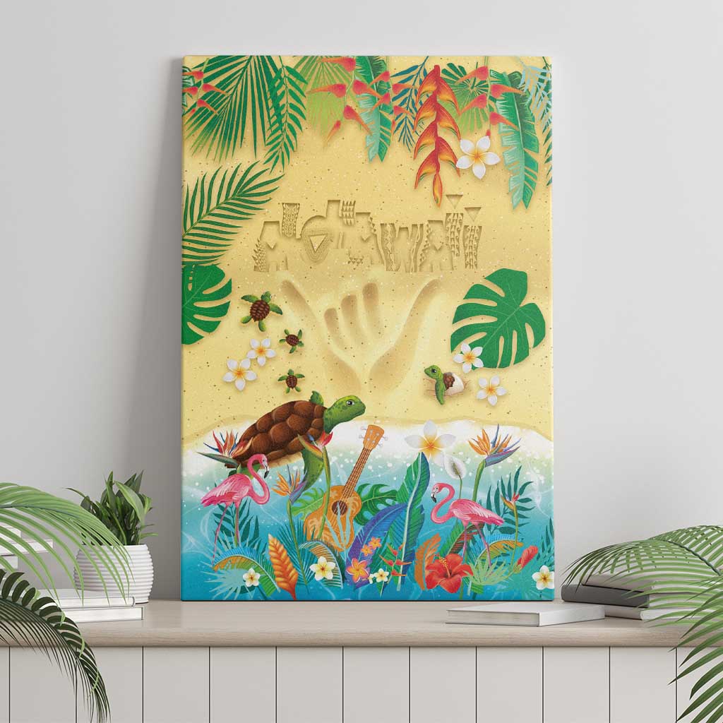 Hawaiian Alohawaii Canvas Wall Art Tropical Plants and Animals on The Beach - Polynesian Pride