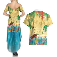 Hawaiian Alohawaii Couples Matching Summer Maxi Dress and Hawaiian Shirt Tropical Plants and Animals on The Beach LT03 - Polynesian Pride