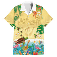 Hawaiian Alohawaii Family Matching Off Shoulder Maxi Dress and Hawaiian Shirt Tropical Plants and Animals on The Beach LT03 Dad's Shirt - Short Sleeve Multicolor - Polynesian Pride