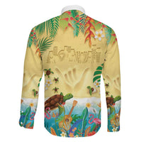 Hawaiian Alohawaii Family Matching Off Shoulder Maxi Dress and Hawaiian Shirt Tropical Plants and Animals on The Beach LT03 - Polynesian Pride