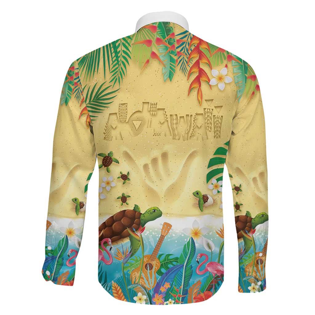 Hawaiian Alohawaii Family Matching Off Shoulder Short Dress and Hawaiian Shirt Tropical Plants and Animals on The Beach LT03 - Polynesian Pride