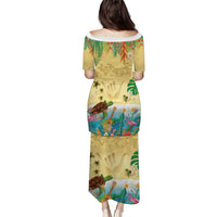 Hawaiian Alohawaii Family Matching Puletasi and Hawaiian Shirt Tropical Plants and Animals on The Beach LT03 - Polynesian Pride