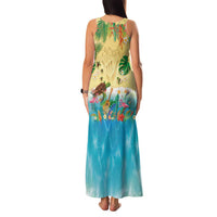 Hawaiian Alohawaii Family Matching Tank Maxi Dress and Hawaiian Shirt Tropical Plants and Animals on The Beach LT03 - Polynesian Pride