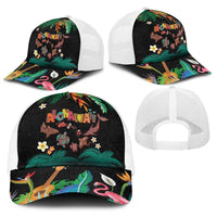 Hawaiian Alohawaii Baseball Net Cap Tribal Sea Animals Tattoo and Tropical Plants - Polynesian Pride