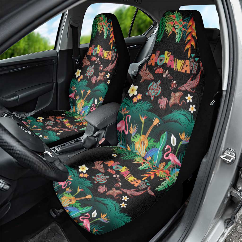 Hawaiian Alohawaii Car Seat Cover Tribal Sea Animals Tattoo and Tropical Plants LT03 - Polynesian Pride