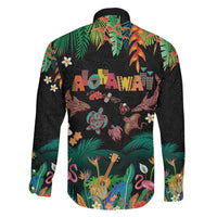 Hawaiian Alohawaii Family Matching Short Sleeve Bodycon Dress and Hawaiian Shirt Tribal Sea Animals Tattoo and Tropical Plants LT03 - Polynesian Pride