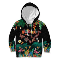 Hawaiian Alohawaii Kid Hoodie Tribal Sea Animals Tattoo and Tropical Plants LT03 Hoodie Black - Polynesian Pride