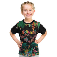 Hawaiian Alohawaii Kid T Shirt Tribal Sea Animals Tattoo and Tropical Plants - Polynesian Pride