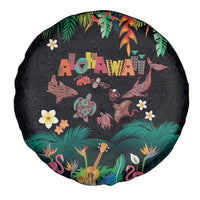 Hawaiian Alohawaii Spare Tire Cover Tribal Sea Animals Tattoo and Tropical Plants LT03 - Polynesian Pride