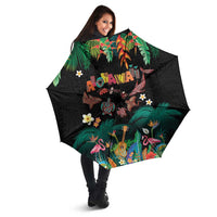 Hawaiian Alohawaii Umbrella Tribal Sea Animals Tattoo and Tropical Plants LT03 - Polynesian Pride