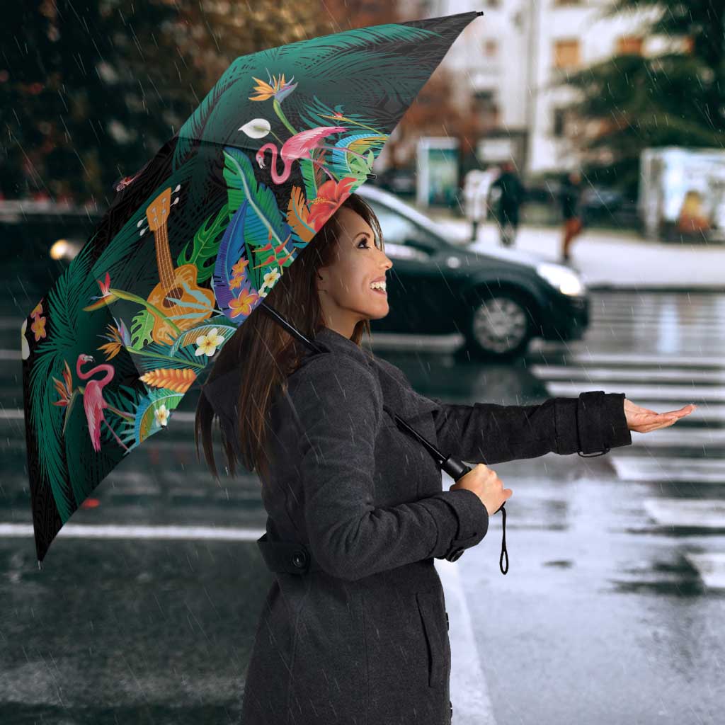 Hawaiian Alohawaii Umbrella Tribal Sea Animals Tattoo and Tropical Plants LT03 - Polynesian Pride