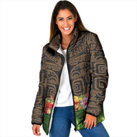 Hawaiian Hula Costume Padded Jacket Tribal Tattoo and Tropical Plants Skirt - Polynesian Pride