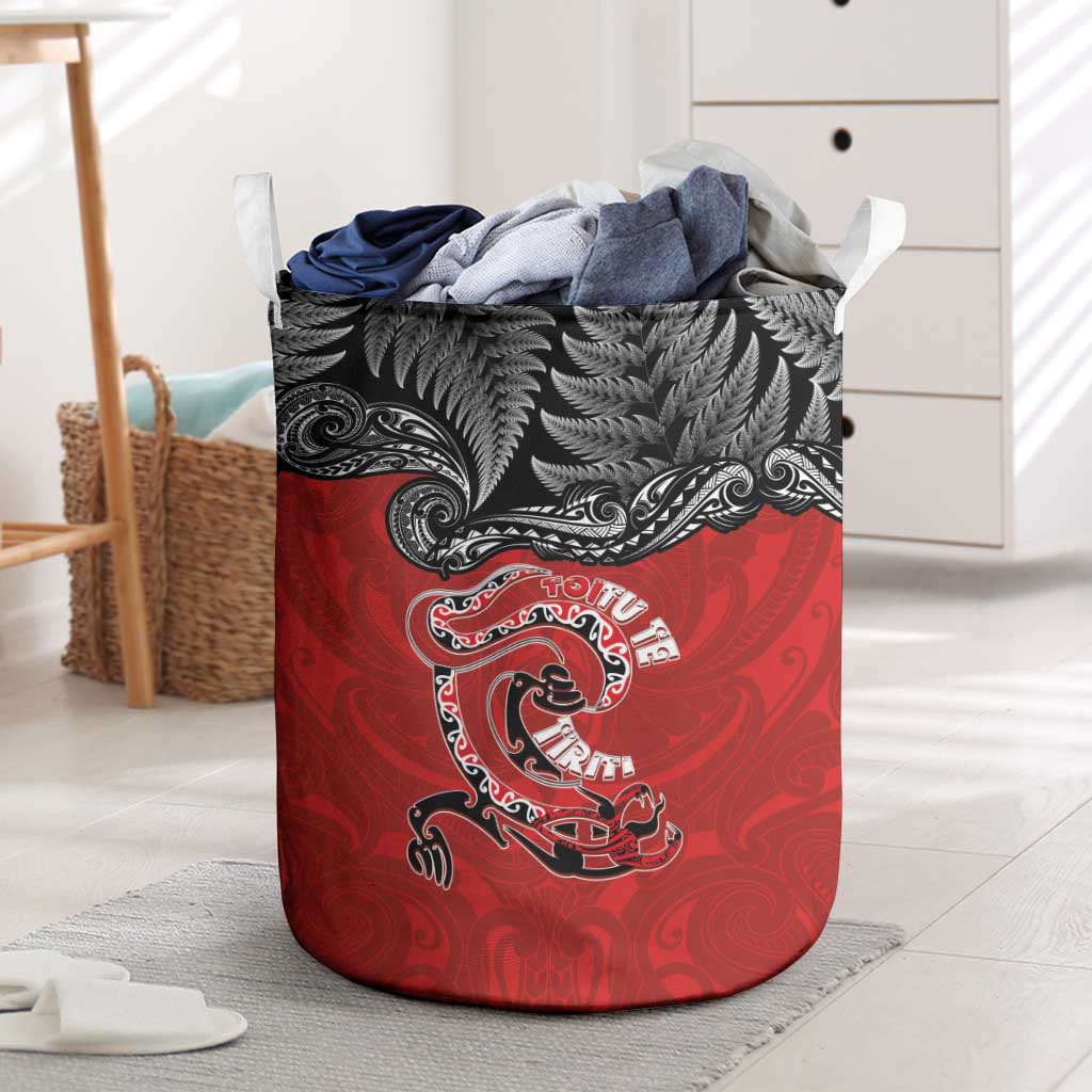 Aotearoa Toitu Te Tiriti Laundry Basket Taniwha Tribal Motifs