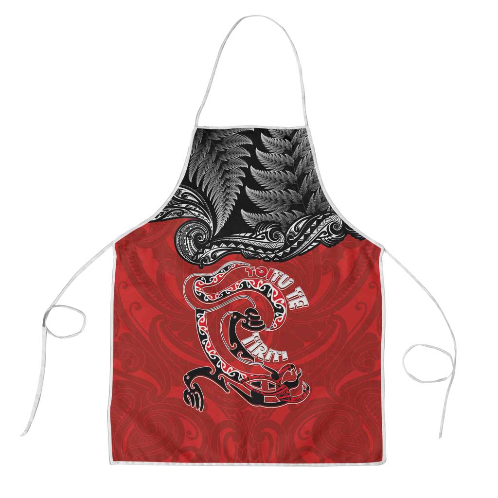 Aotearoa Toitu Te Tiriti Apron Taniwha Tribal Motifs