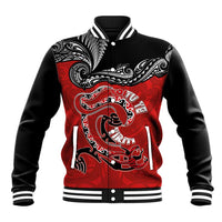 Personalised Aotearoa Toitu Te Tiriti Baseball Jacket Taniwha Tribal Motifs