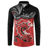 Personalised Aotearoa Toitu Te Tiriti Button Sweatshirt Taniwha Tribal Motifs