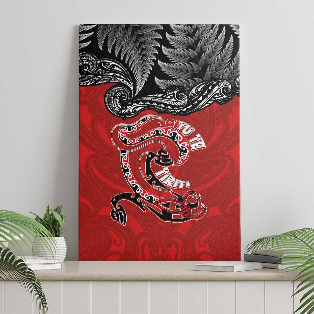 Aotearoa Toitu Te Tiriti Canvas Wall Art Taniwha Tribal Motifs