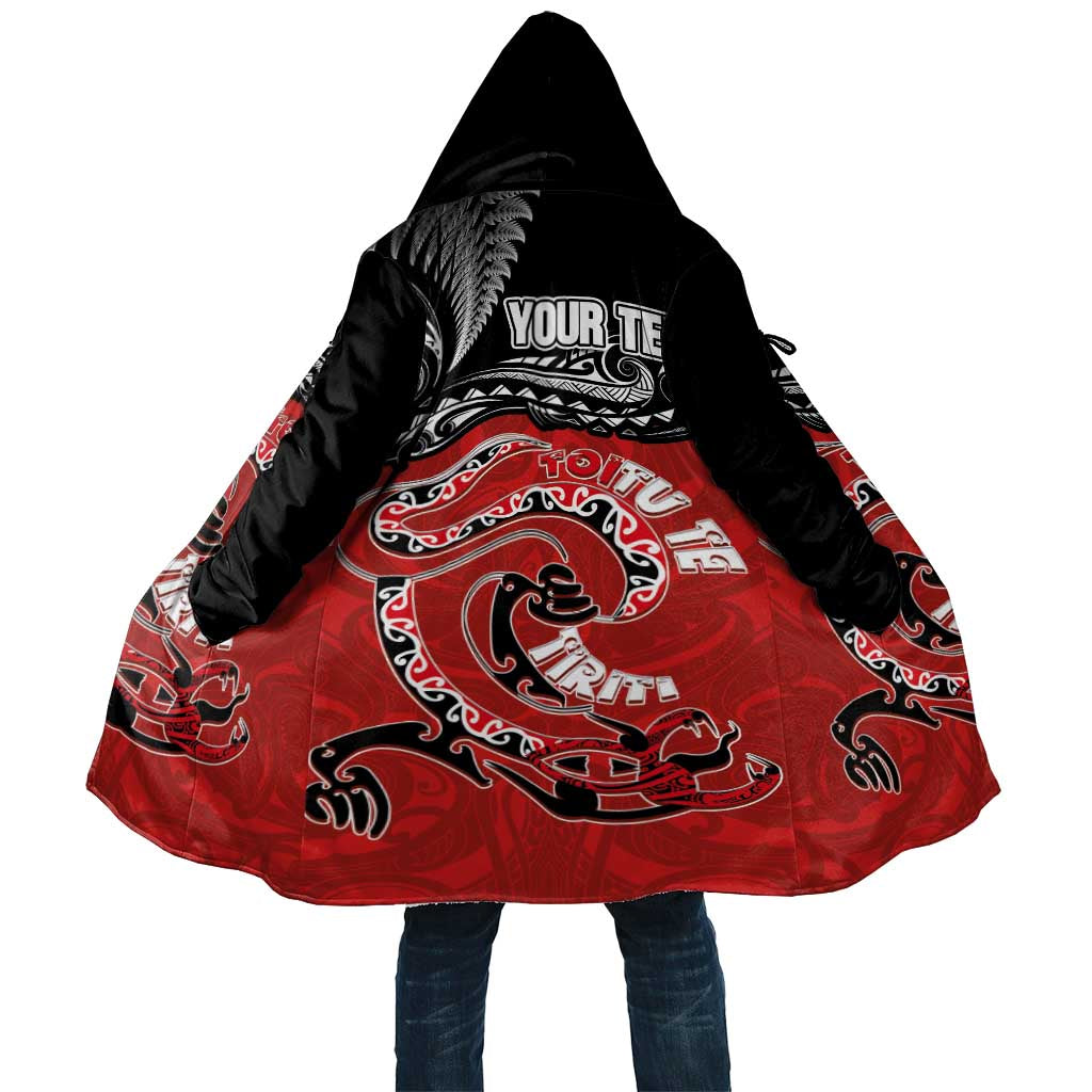 Personalised Aotearoa Toitu Te Tiriti Cloak Taniwha Tribal Motifs