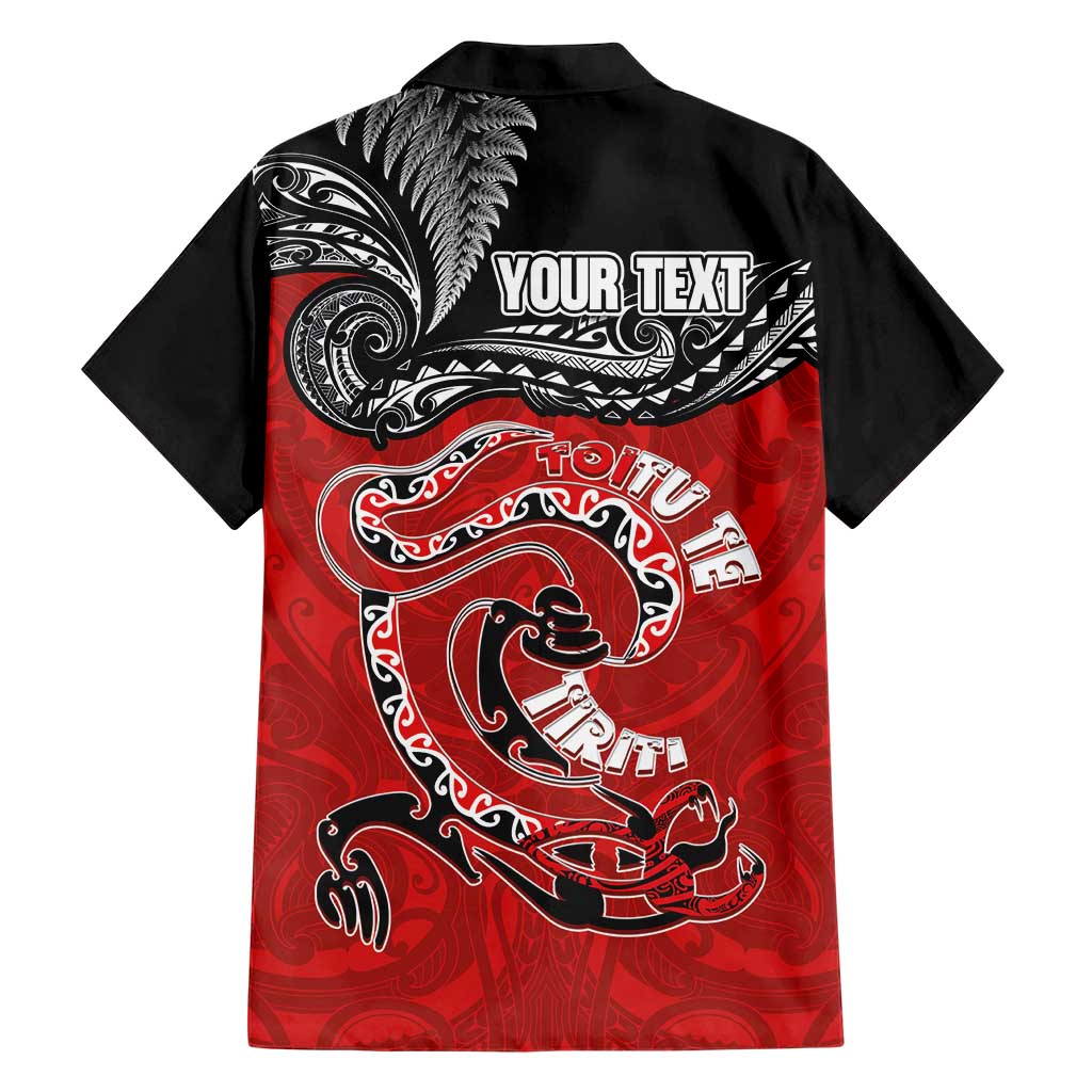 Personalised Aotearoa Toitu Te Tiriti Family Matching Off Shoulder Maxi Dress and Hawaiian Shirt Taniwha Tribal Motifs LT03 - Polynesian Pride