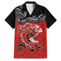 Personalised Aotearoa Toitu Te Tiriti Family Matching Summer Maxi Dress and Hawaiian Shirt Taniwha Tribal Motifs LT03 Dad's Shirt - Short Sleeve Multicolor - Polynesian Pride
