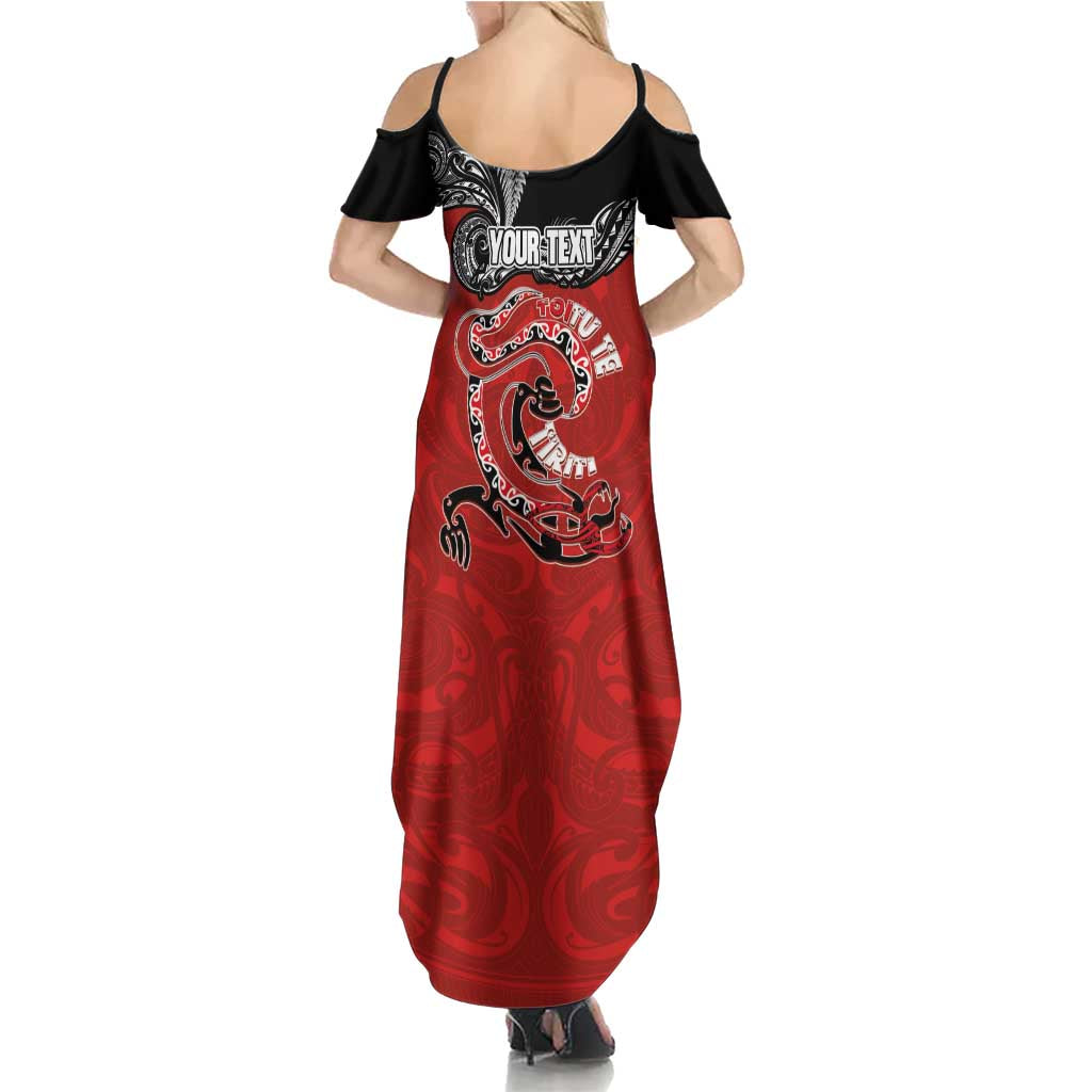 Personalised Aotearoa Toitu Te Tiriti Family Matching Summer Maxi Dress and Hawaiian Shirt Taniwha Tribal Motifs LT03 - Polynesian Pride