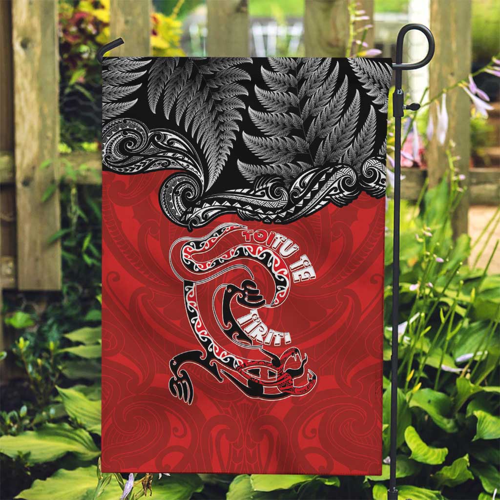 Aotearoa Toitu Te Tiriti Garden Flag Taniwha Tribal Motifs